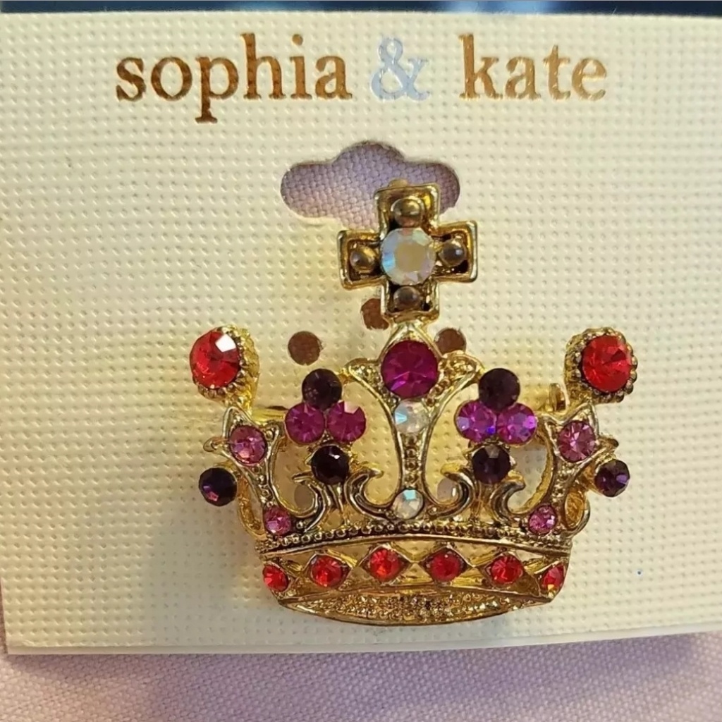 Sophia & Kate Rhinestone Crown Pin Bag Charm